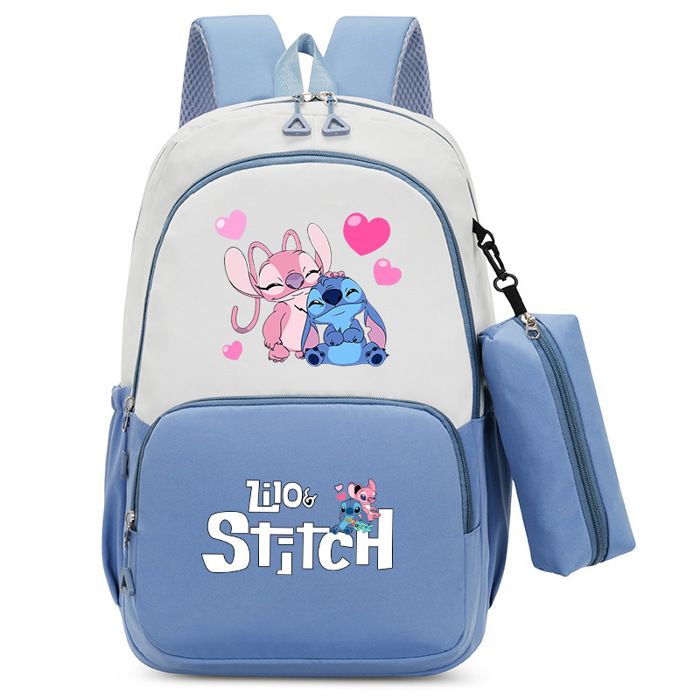 3D Sacs à dos à motif dessin animé Stitch pour enfants,2 pièce Sac