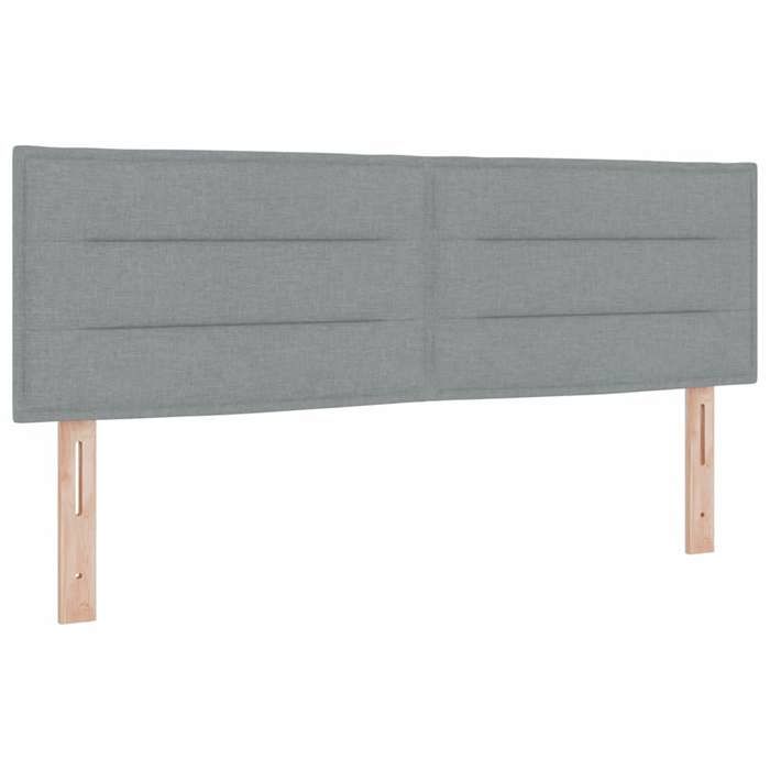 RUIG* CHIC Tête de lit - KENNETH - LED - avec des lumières à LED - Gris clair 160 cm tissu 509592
