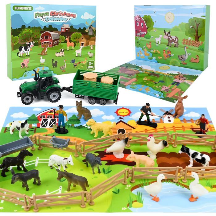 Calendrier De L'Avent 2025 Avec Tracteur Et Véhicules - Avec Compte à