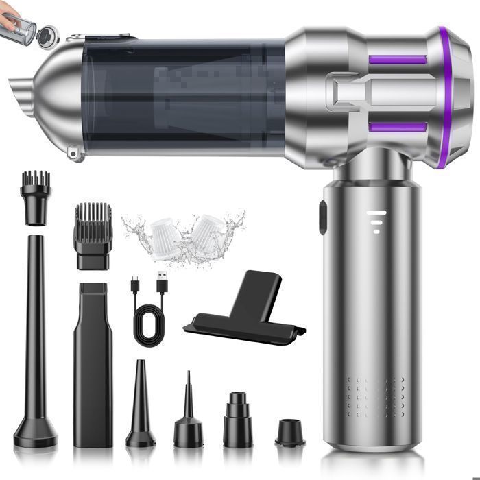 Aspirateur Voiture à main Sans Fil - 4 en 1 - Puissant 22000Pa - Autonomie 25 min - Capacité 200ml - Petit Aspirateur Main Portable