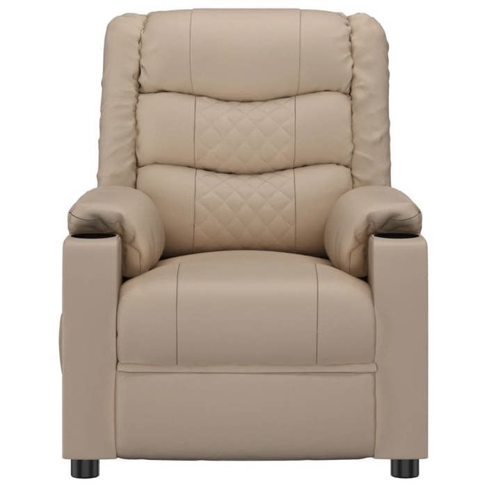 TOP 2026 Fauteuil relax - Chaise inclinable électrique - 1 PERSONNE - Cappuccino Similicuir - 78.5x95.5x100 cm FF2471