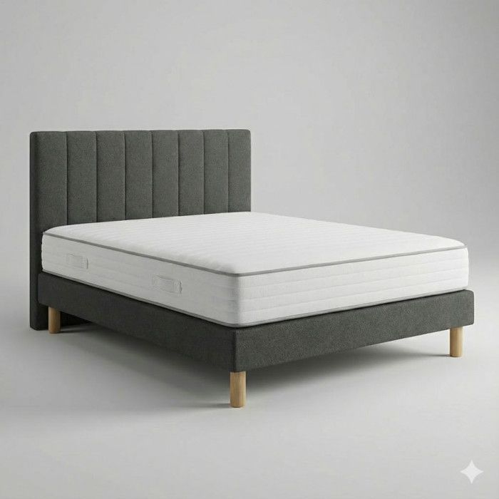 Ensemble Essenzia EXCEPTION 1000 + Sommier Tradition Graphic 13 cm + Pieds 160x210 Anthracite Ressorts