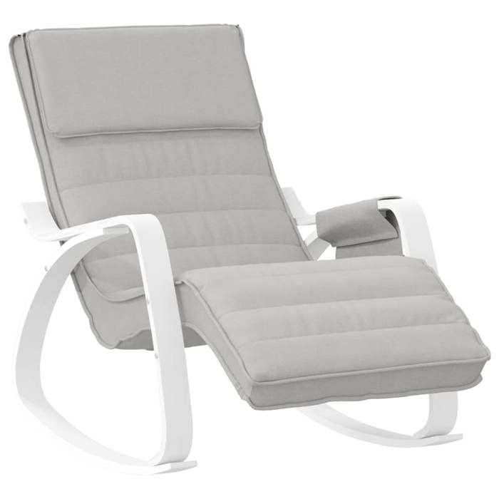 NEUF 2026 CHIC Fauteuil berçante SWEETY Chaise simple Pour relax Gris clair Tissu 67x80x88 cm FF306