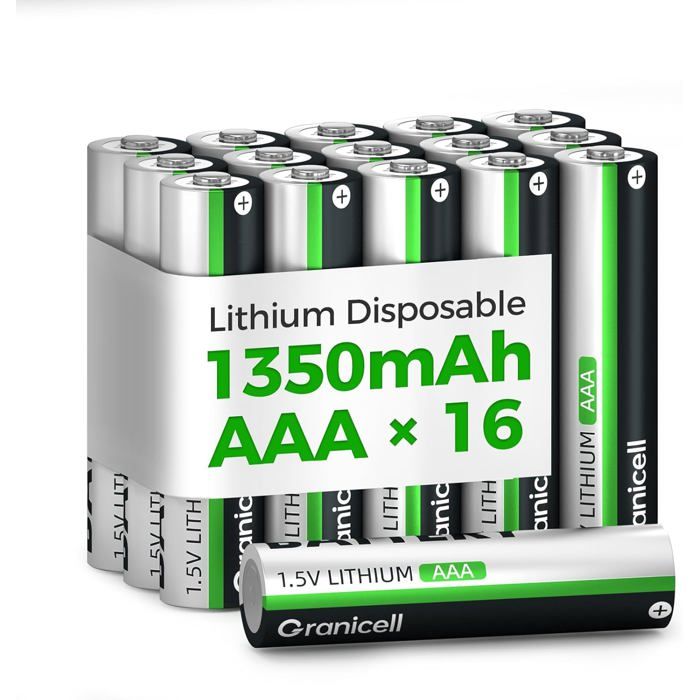 16 Batteries AAA Lithium - 1 5V Batteries Lithium Non Rechargeables - Spécialement développées pour Appareils Photo Lampes de