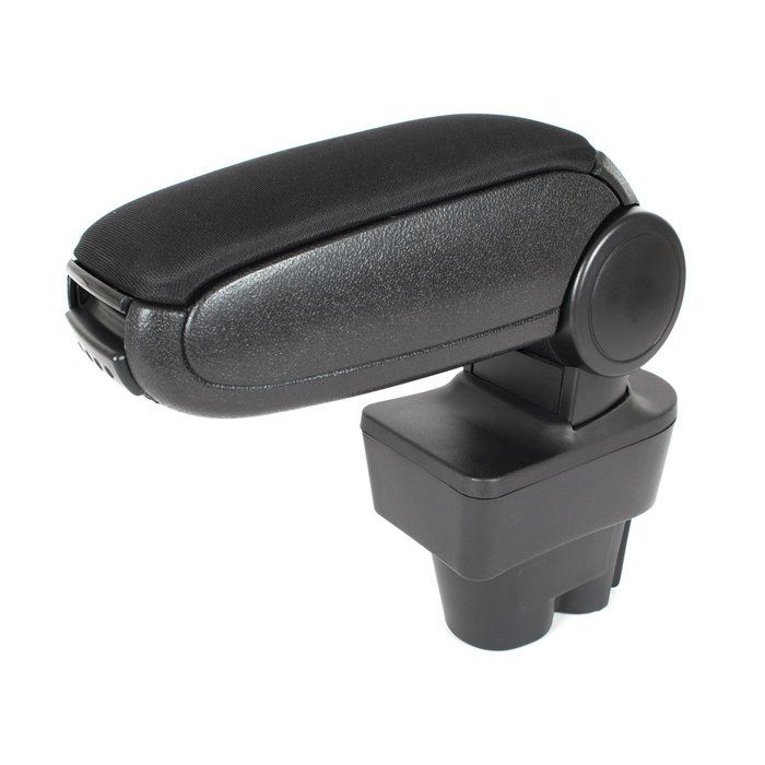 Accoudoir pour Peugeot 207 - MODECAR - Tissu noir - Inclinaison réglable - Daim intérieur - Kit de montage inclus