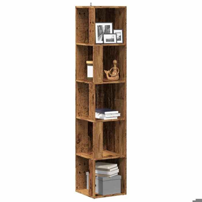 (Vente chaude)Armoire dangle 1PC - SWEETY - Support/Cabinet rangement - Dessus robuste - vieux bois 33x33x165cm - bois dingénierie