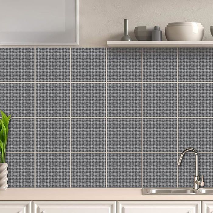 Autocollants Carreaux 2D – Lot 32 Feuilles 15×15cm – Imperméables – Style Ciment T1010 T1010 STICKERS