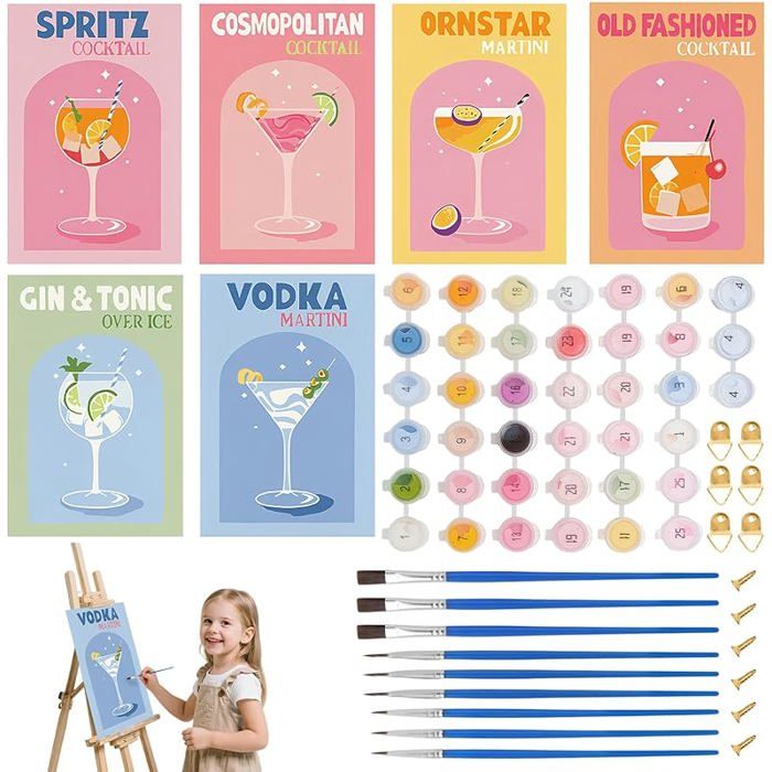 Peinture Numero Cocktail Peintue Numéro Adulte Kit Peinture Par Numéros