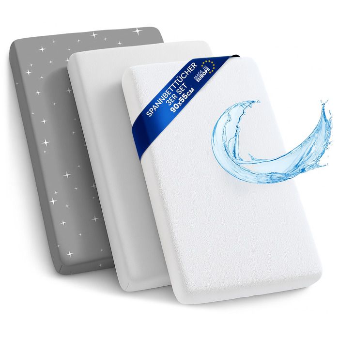 Drap Housse Cododo pour Nacelle Ensemble de 2 Draps 55x90 cm avec Protege Matelas Impermeable Galaxie