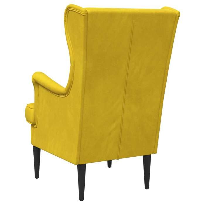 Confortable Fauteuil simple pour salon bureau chaise relax Jaune Velours__27875