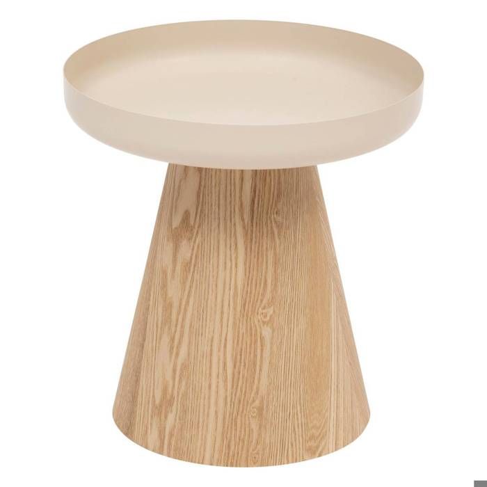 Table D'appoint Beige Bambou 40 X 40 X 45 Cm Bois Mdf à Prix