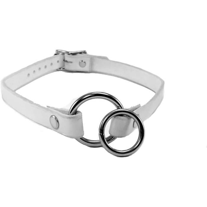 Bâillon Bouche En Cuir Ouvert Avec Anneau O-Ring - Pour Jeux De Rôle SM/couples - Neuf, Réglable