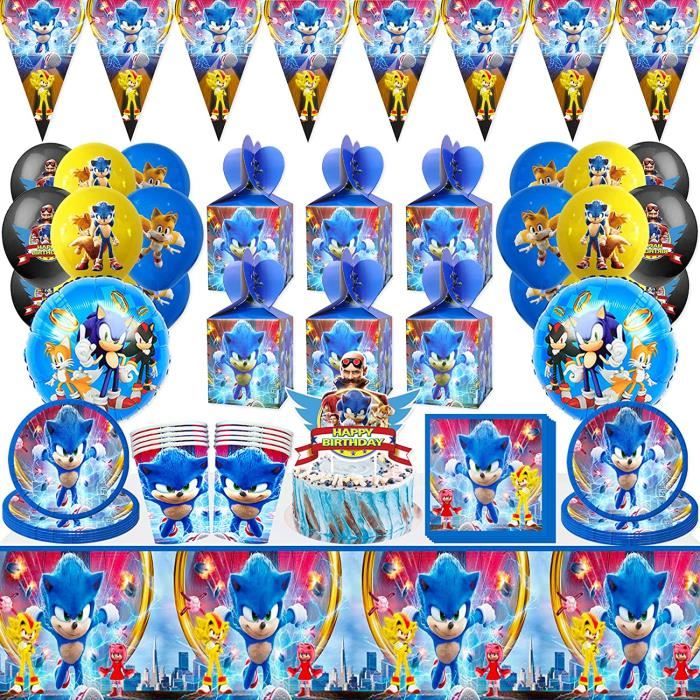 Ensemble Décoration 69 Pièces Sonic Party Supplies Décorations Fête D anniversaire Hérisson Joyeux Anniversaire