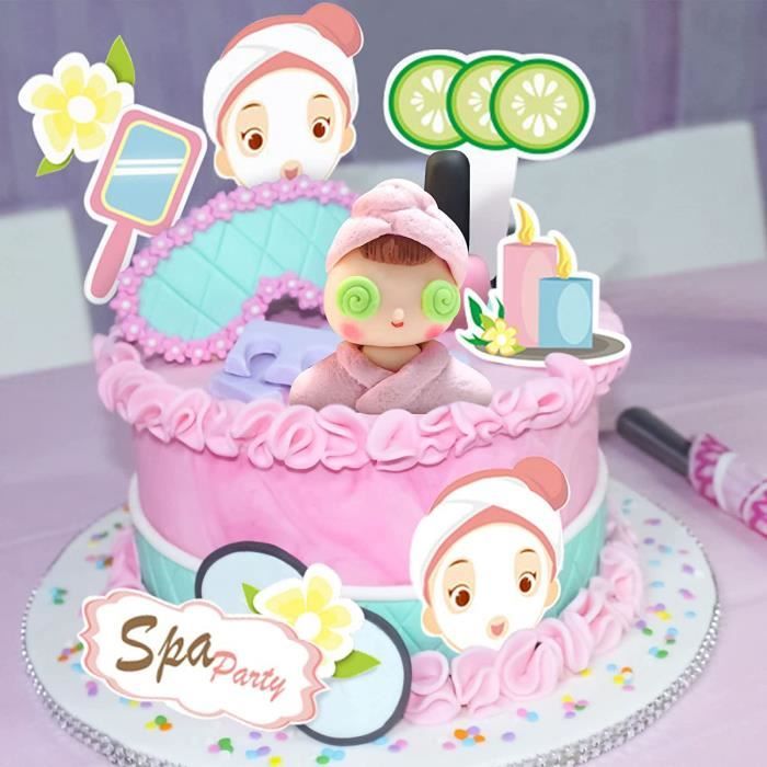 Kit de décoration pour spa, fête d'anniversaire, maquillage et fête avec  Makeup Happy Birthday, bannière de spa, ballons de spa, décoration de  gâteau