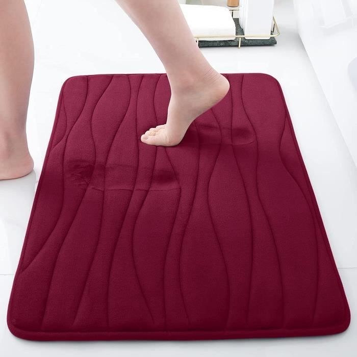 Tapis De Bain En Mousse Mémoire De Forme - Antidérapant, Super Absorbant, Lavable Machine - Gris 178x61 Cm