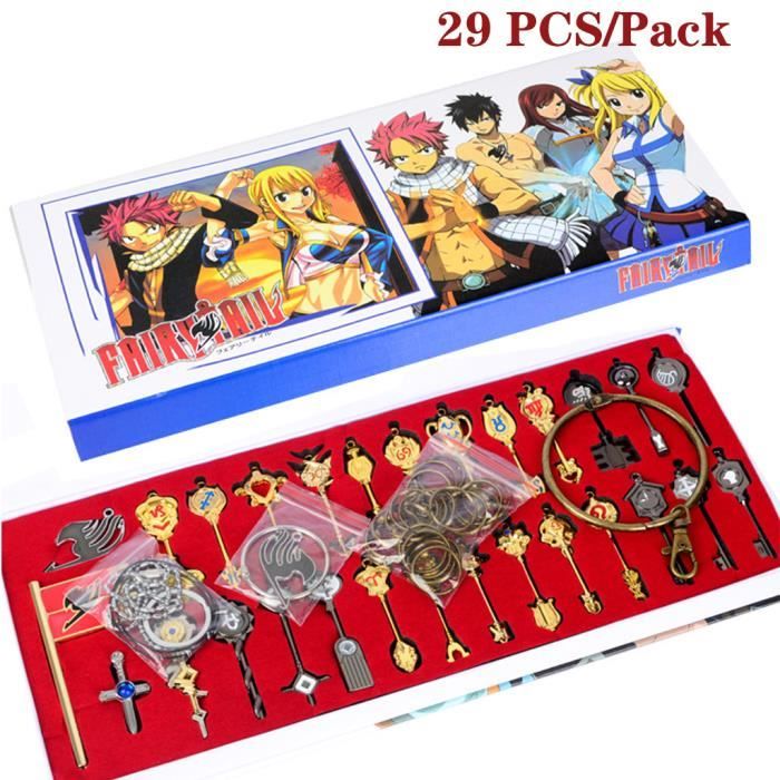 29 Pcs Lot Fairy Tail Lucy Cosplay Cle Keychain Echelle Et Gratuit Rose Tattoo Heartfilia Signe De La Cle D Or Du Zodiaque Cdiscount Maison