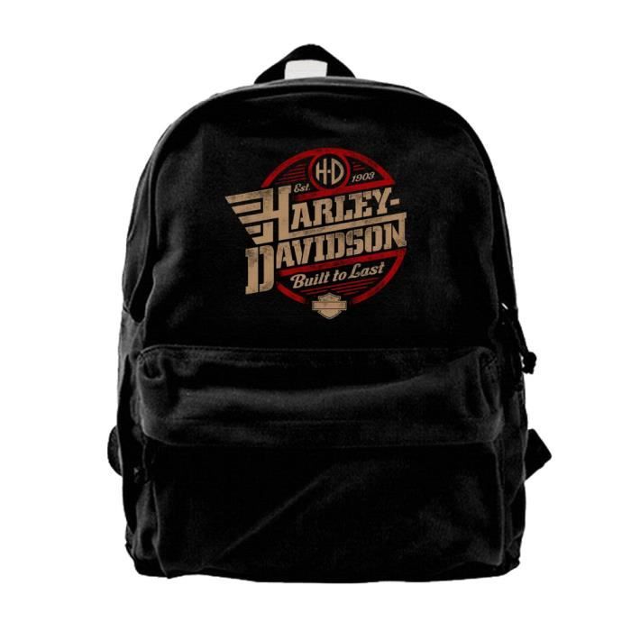 Harley davidson red logo Sac a dos Sport Ecole Voyage Homme femme noir Noir Cdiscount Bagagerie Maroquinerie