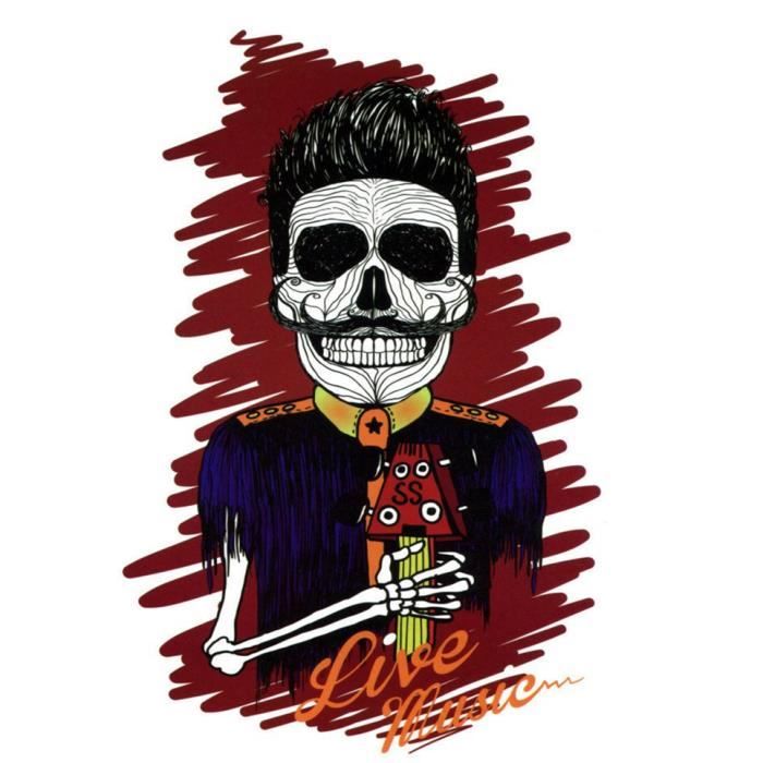 Tatouage Faux Tete De Mort Dessin Achat Vente Tatoo Bijou