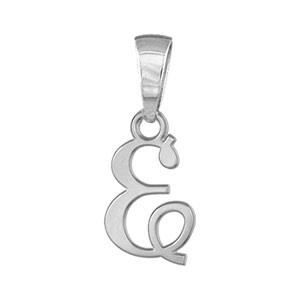 Pendentif Argent 925 Rhodié Lettre Manuscrite Italique Tata Gisèle © - Bijou Personnalisé Alphabet
