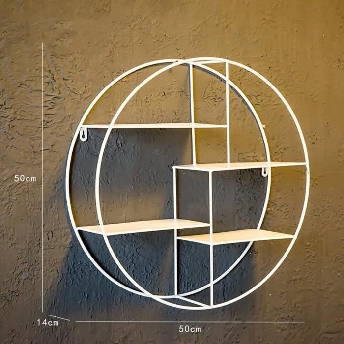 Étagères murales Mur rond rack en fer forgé décoratif Tenture murale ...