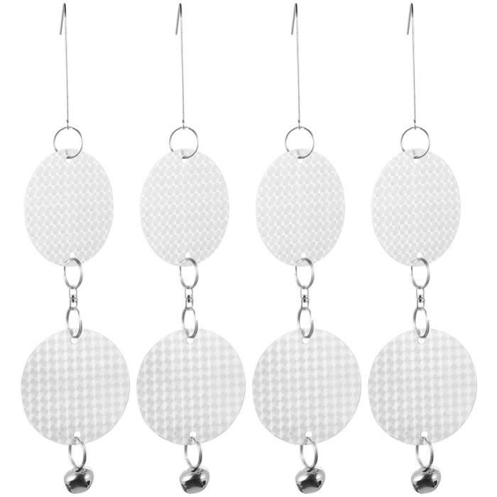 Répulsif Anti-Oiseaux En Forme De Chouette - Lot De 5 - À Suspendre Avec Clochettes Et Bandes Réfléchissantes