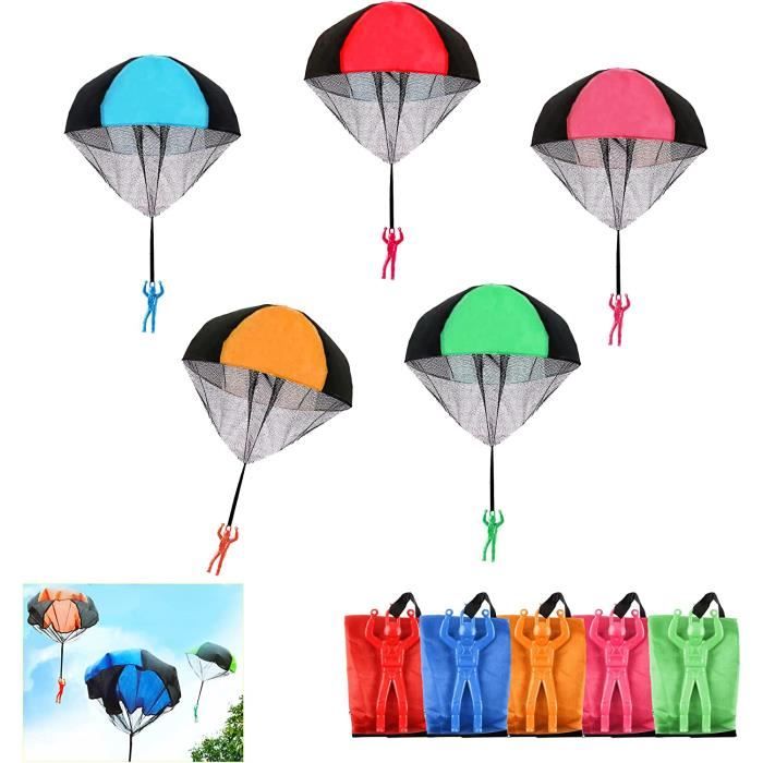 Jouet Parachute Soldat - 8 Figurines Avec Mini Parachute Blanc - Jeu Extérieur DIY Pour Enfants