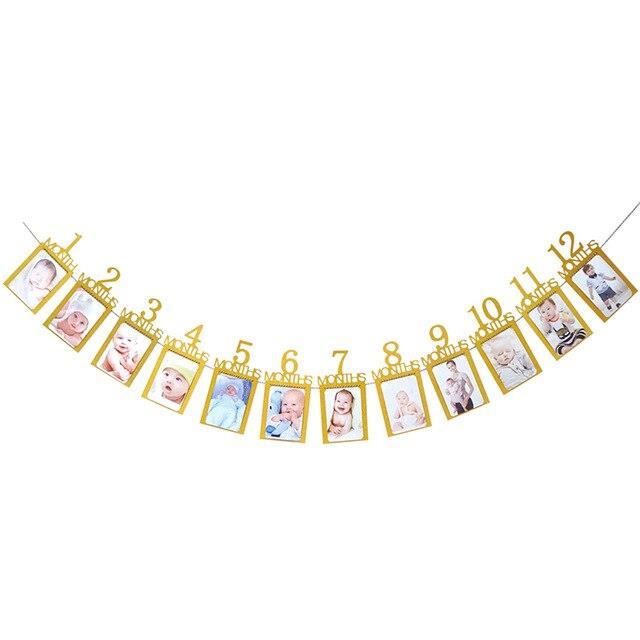 12 Mois Cadre Photo Banniere Premier Joyeux Anniversaire Decorations 1st Bebe Garcon Fille Mon 1 An F Modele Gold Jbhfcdc Cdiscount Maison
