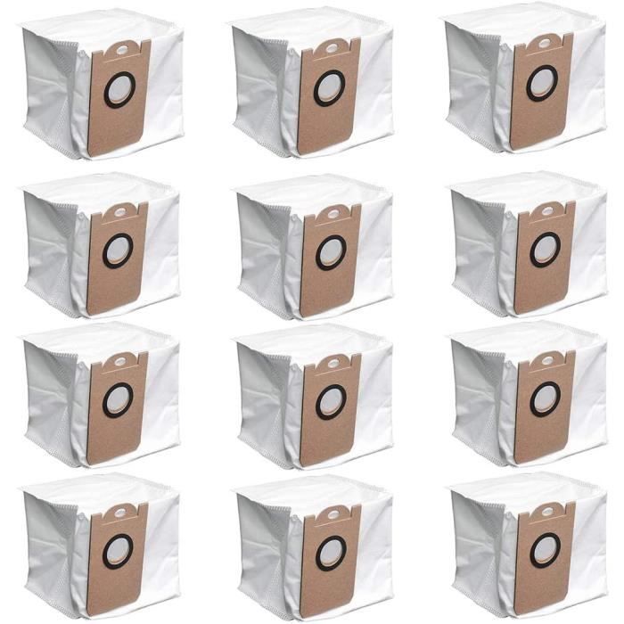 Lot De 12 Sacs à Poussière + Chiffons Pour ECOVACS Deebot T20/X1 OMNI – Antipoussière, Lavable