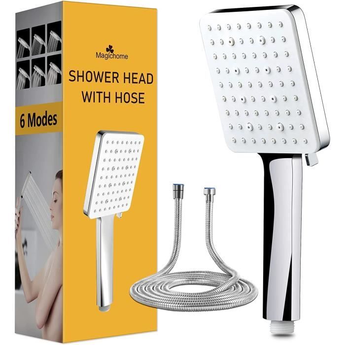 Pommeau Douche Haute Pression Magichome | 5 Modes Pulvérisation | Tuyau 1,5m | Pour Basse Pression Eau