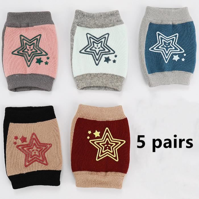 Lot De 3 Paires Genouillères + Chaussettes Antidérapantes Bébé - Pour 4 Pattes Et Marche, Protection