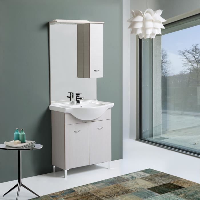 Salle De Bain Meuble De 75 Cm Modele Perla En Promenade Achat Vente Salle De Bain Complete Salle De Bain Meuble De 75 Cm Soldes Cdiscount
