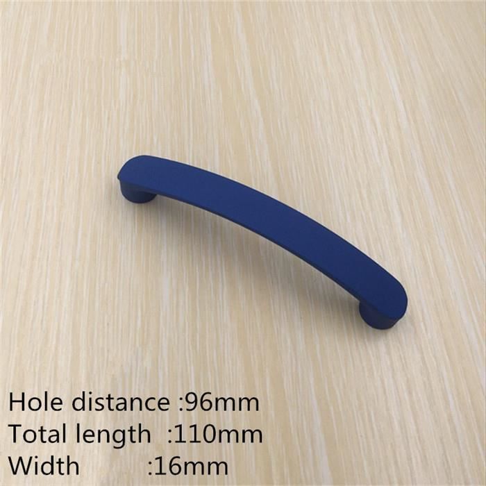Oedema Lot 4 Poignées De Meuble Bleues Aluminium 162mm - Entraxe 128mm - Quincaillerie Cuisine