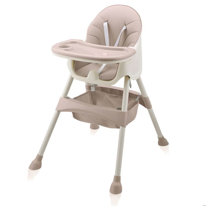 Baby Vivo Chaise haute Bébé 2 en 1 réglable pour Enfant avec Tablette Amovible de 6 Mois à 3 Ans - Oscar en Rose