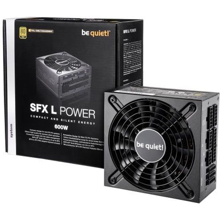 Listan be quiet! SFX-L Power 600W - Alimentation PC - ATX12V 2.4/ SFX12V 3.3 - 80 PLUS Gold - CA 100-240 V - 600 watt - PFC active