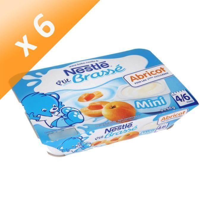 P'tit onctueux croissance abricot/mangue - dès 6 mois, Nestlé (6 x 60 g)