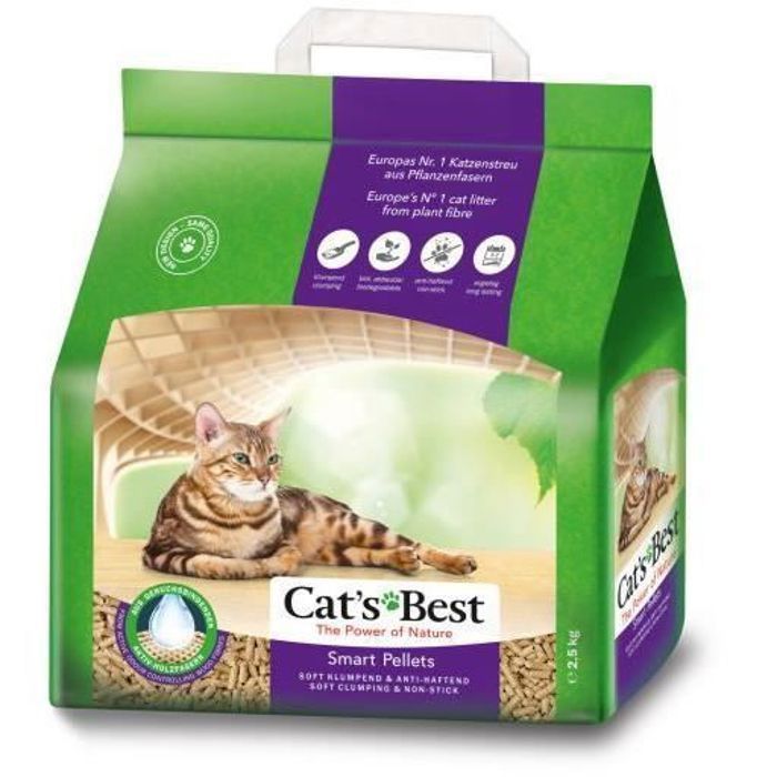 Meilleurs prix pour Cat's Best Sable Agglomérante Smart Pellets pour Chats | 2.5 KG