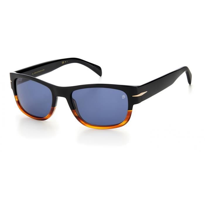 David Beckham lunettes de soleil 7035/S cat.3 rectangulaire noir/bleu