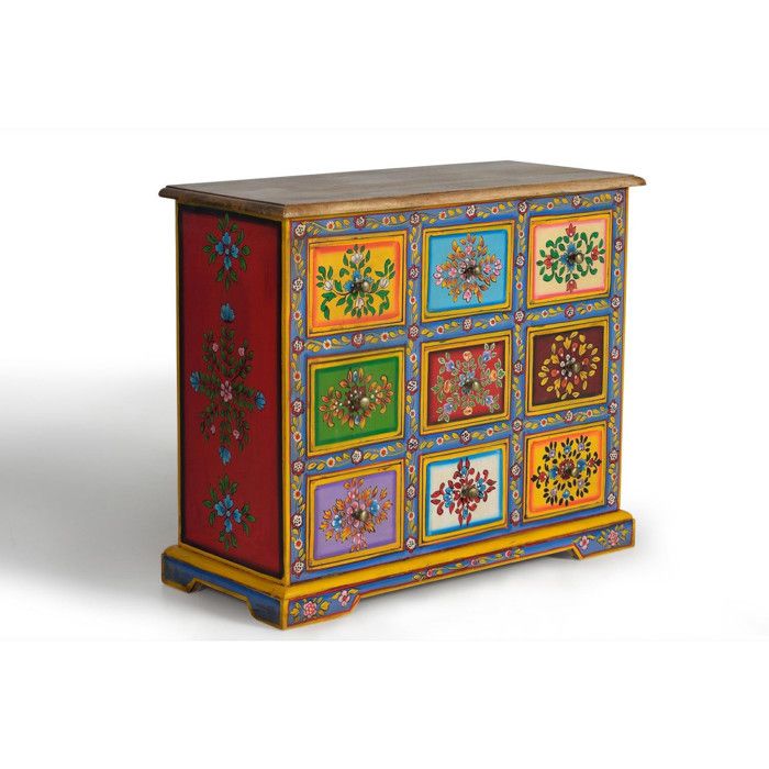 Commode - Giner y Colomer - Bois de Manguier - Multicolore - 9 Tiroirs Commode - Giner y Colomer - Bois de Manguier - Multicolore - 9 Tiroirs