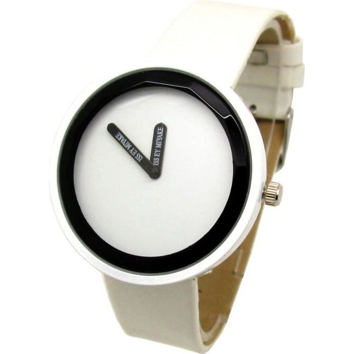 MONTRE FEMME HOMME UNISEXE ORIGINAL EXTRA PLAT BLANC NOIR RÉTRO