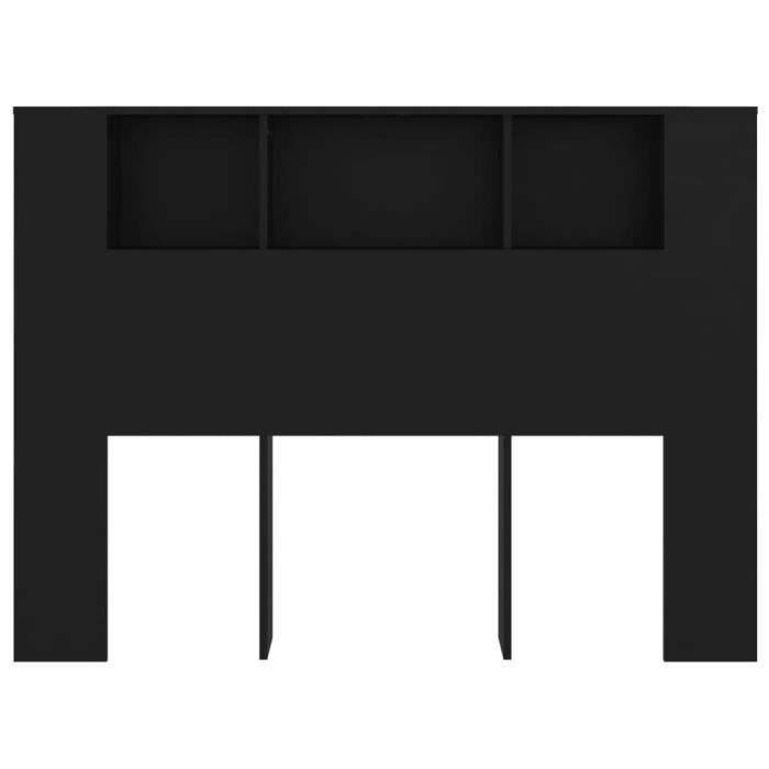 MOONAIRY Armoire de tête de lit Noir 160x18,5x104,5 cm,Armoire de Tête de Lit,Tête de Lit pour Adulte,Meuble de Chambre à Coucher