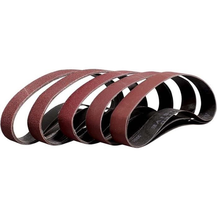 Lot De 30 Bandes Abrasives Oxyde D'aluminium 30x330 Mm - Grains 80, 240, 800 - Pour Ponceuse à Bande, Polissage Bois, Métal