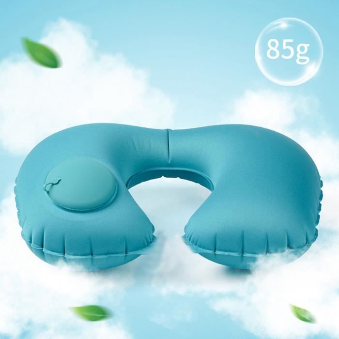 Idocolors Gonflable Oreiller De Camping Oreiller De Plage Bleu Oreiller De Voyage Léger Portable Flocage Coussin D'air Oreiller Pour Bureau 44x28 Cm