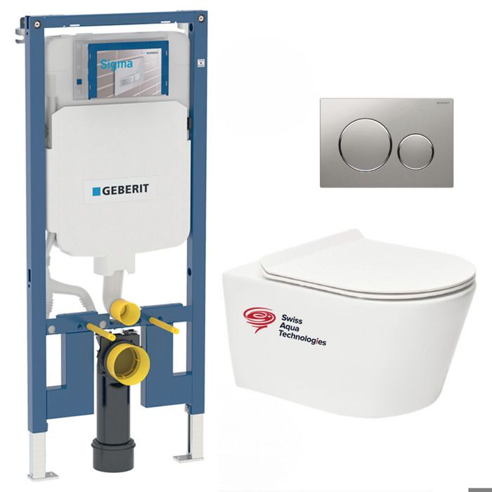 Pack WC Bati-support Geberit UP720 extra-plat + WC sans bride ...