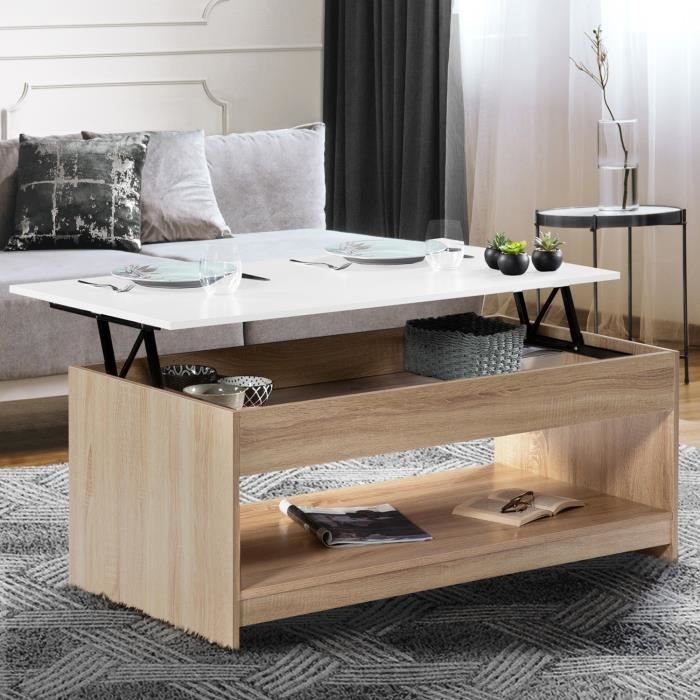 Table Basse Blanche Avec Plateau Relevable Blanc Table Basse Et