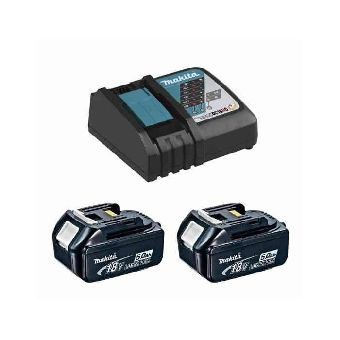 Power Set MAKITA 2 x 18V 5 0 Ah Chargeur DC18RC Li ion AC