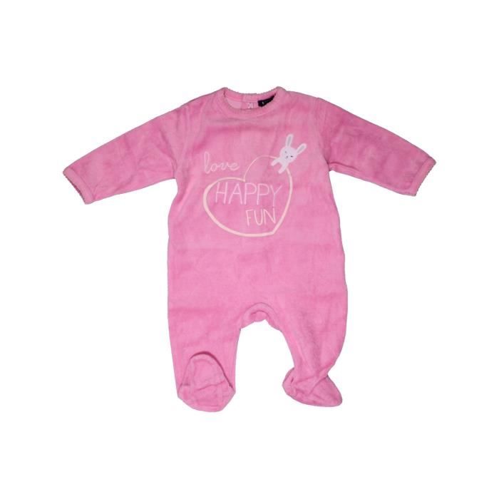 Pyjama 1 Piece Bebe Fille Kiabi 3 Mois Rose Hiver Vetement Bebe Rose Rose Cdiscount Pret A Porter