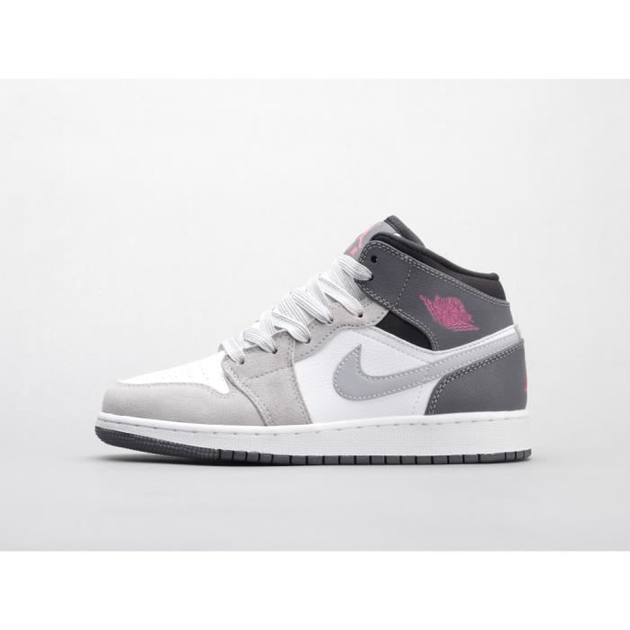 Air jordan 1 Mid grey Blanc Cdiscount Chaussures