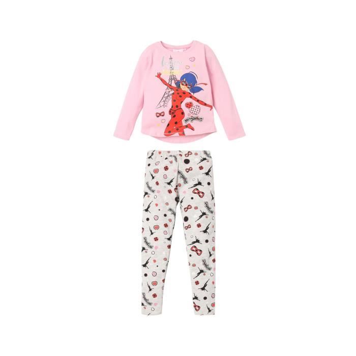 Miraculous Les Aventures De Ladybug Et Chat Noir Fille Pyjama Rose Achat Vente Pyjama Cdiscount