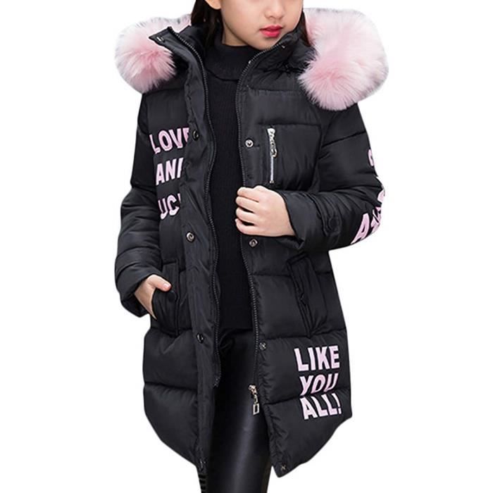 LPATTERN Doudoune de Neige Hiver Mi-Long Enfant Garçon Manteau d'hiver avec Capuche Épaisse Blouson Parka Down Jacket 4-14ans