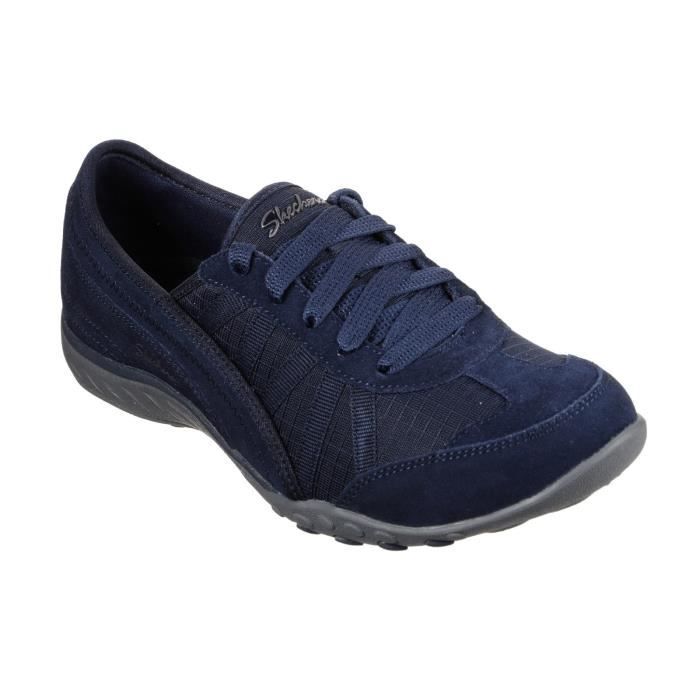 Skechers - Baskets BREATHE EASY - Femme Bleu marine - Cdiscount Chaussures